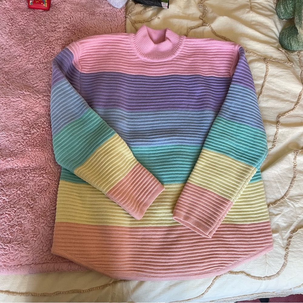 UNIF mock neck rainbow sweater